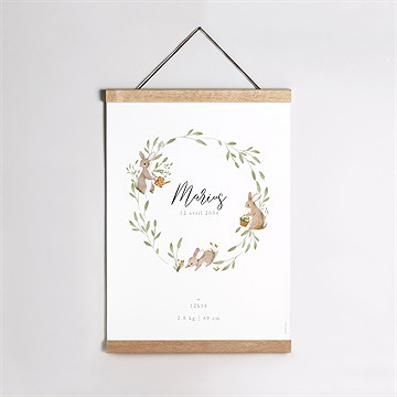Affiche naissance petits lapins