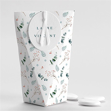 Boîte de dragées mariage hivernal étui