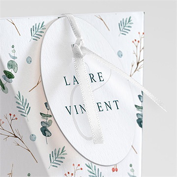 Boîte de dragées mariage hivernal étui - Détail de la boîte