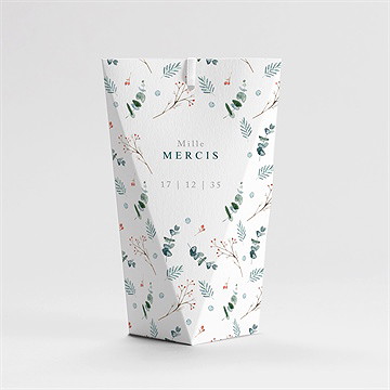 Boîte de dragées mariage hivernal étui - Dos de la boîte