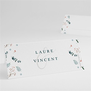 Marque-place mariage hivernal