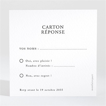 Carton réponse mariage orange de noël - Dos du carton