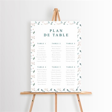 Plan de table mariage hivernal