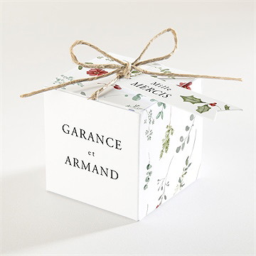 Boîte de dragées mariage ronde fleurie