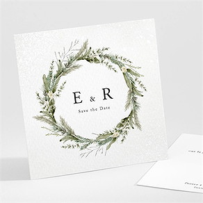 Save the Date mariage couronne d'hiver
