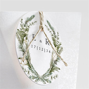 Boîte de dragées mariage couronne d'hiver étui - Détail de la boîte