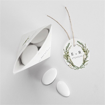 Boîte de dragées mariage couronne d'hiver étui - Intérieur de la boîte