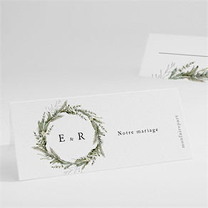 Marque-place mariage couronne d'hiver