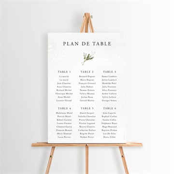Plan de table mariage couronne d'hiver