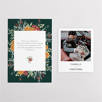 Remerciement mariage orange de noël - Vue d'ensemble