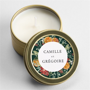 Bougie mariage orange de noël or