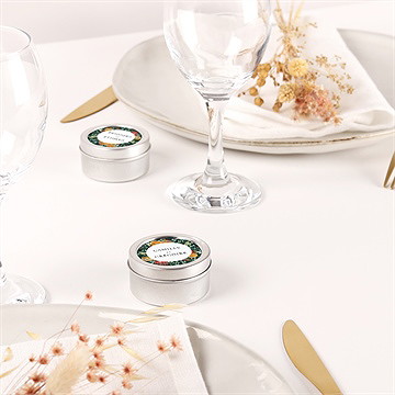 Bougie mariage orange de noël argent - Mise en situation