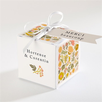 Boîte de dragées mariage hippie chic