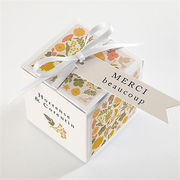 Boîte de dragées mariage hippie chic - Dessus de la boîte