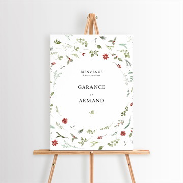 Panneau bienvenue ronde fleurie