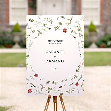 Panneau bienvenue ronde fleurie - Mise en situation