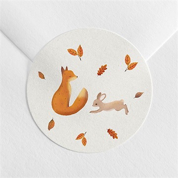 Sticker naissance renard et animaux