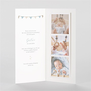 Faire-part naissance montgolfière - Intérieur du faire-part