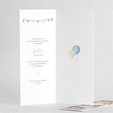 Faire-part naissance montgolfière - Intérieur du faire-part 2