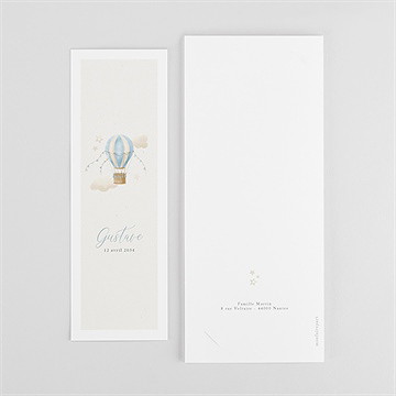 Faire-part naissance montgolfière - Dos du faire-part