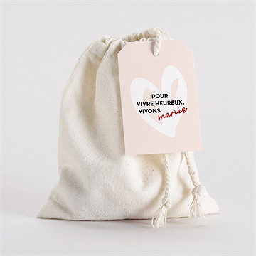 Pochon mariage  coeur