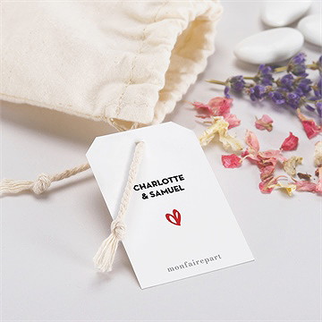 Pochon mariage  coeur - Mise en situation