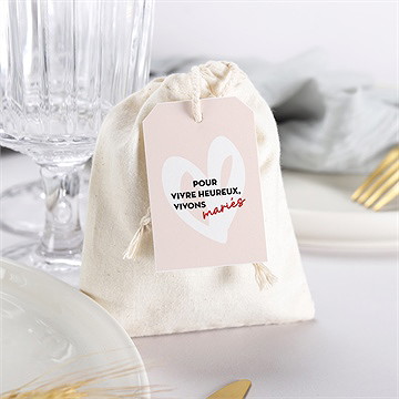 Pochon mariage  coeur - Mise en situation