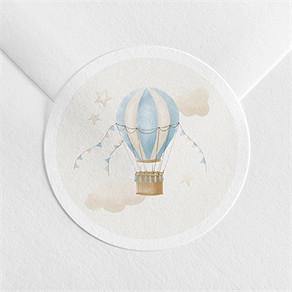 Sticker naissance montgolfière
