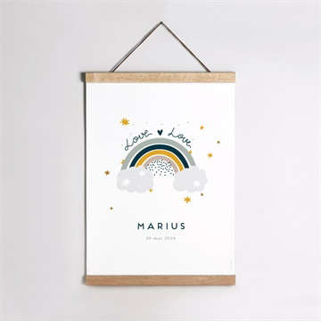 Affiche naissance arc-en-ciel