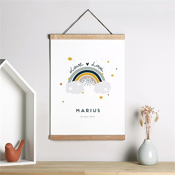 Affiche naissance arc-en-ciel - Mise en situation