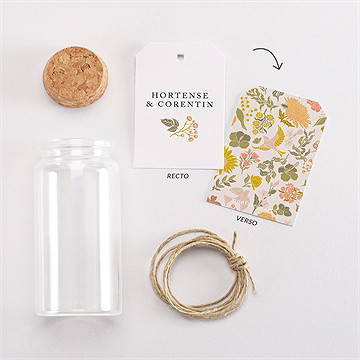 Mignonette mariage hippie chic étiquette - Vue d'ensemble