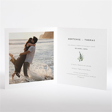 Faire-part mariage amour elegant - Intérieur du faire-part