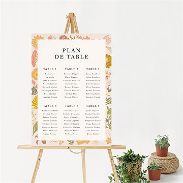 Plan de table mariage hippie chic - Mise en situation