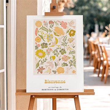 Panneau bienvenue hippie chic