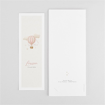 Faire-part naissance une montgolfière - Dos du faire-part