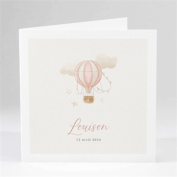 Faire-part naissance une montgolfière plié