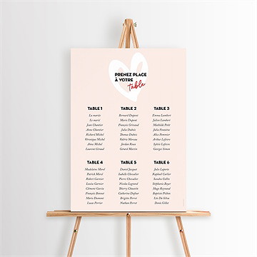 Plan de table mariage coeur