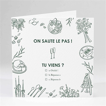 Faire-part mariage pas le choix plié