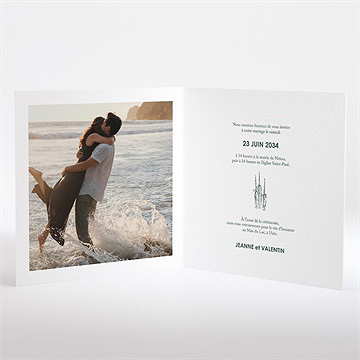 Faire-part mariage pas le choix plié - Intérieur du faire-part