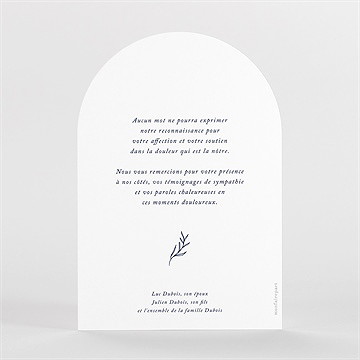 Remerciement décès bougie éternelle - Dos du remerciement