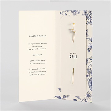 Faire-part mariage exotique - Intérieur du faire-part