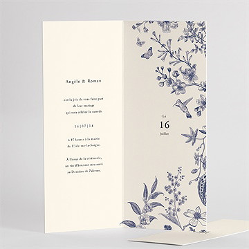 Faire-part mariage exotique - Intérieur du faire-part 2