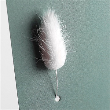 Faire-part mariage vert laurier fleur séchée - Vue zoomée