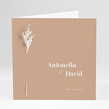 Faire-part mariage engagés fleur séchée