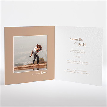 Faire-part mariage engagés fleur séchée - Intérieur du faire-part