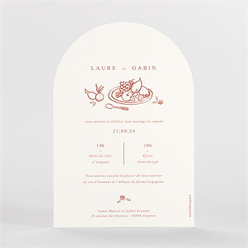 Faire-part mariage a l'italienne - Dos du faire-part