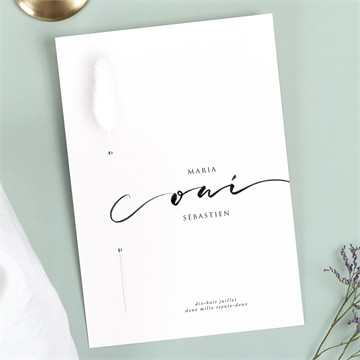 Faire-part mariage elle a dit oui fleur séchée