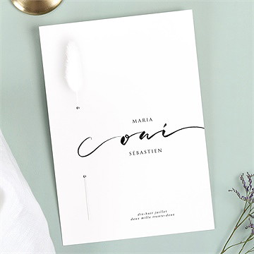 Faire-part mariage elle a dit oui fleur séchée