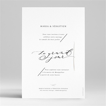 Faire-part mariage elle a dit oui fleur séchée - Dos du faire-part