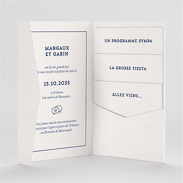 Faire-part mariage allez viens ! - Intérieur du faire-part